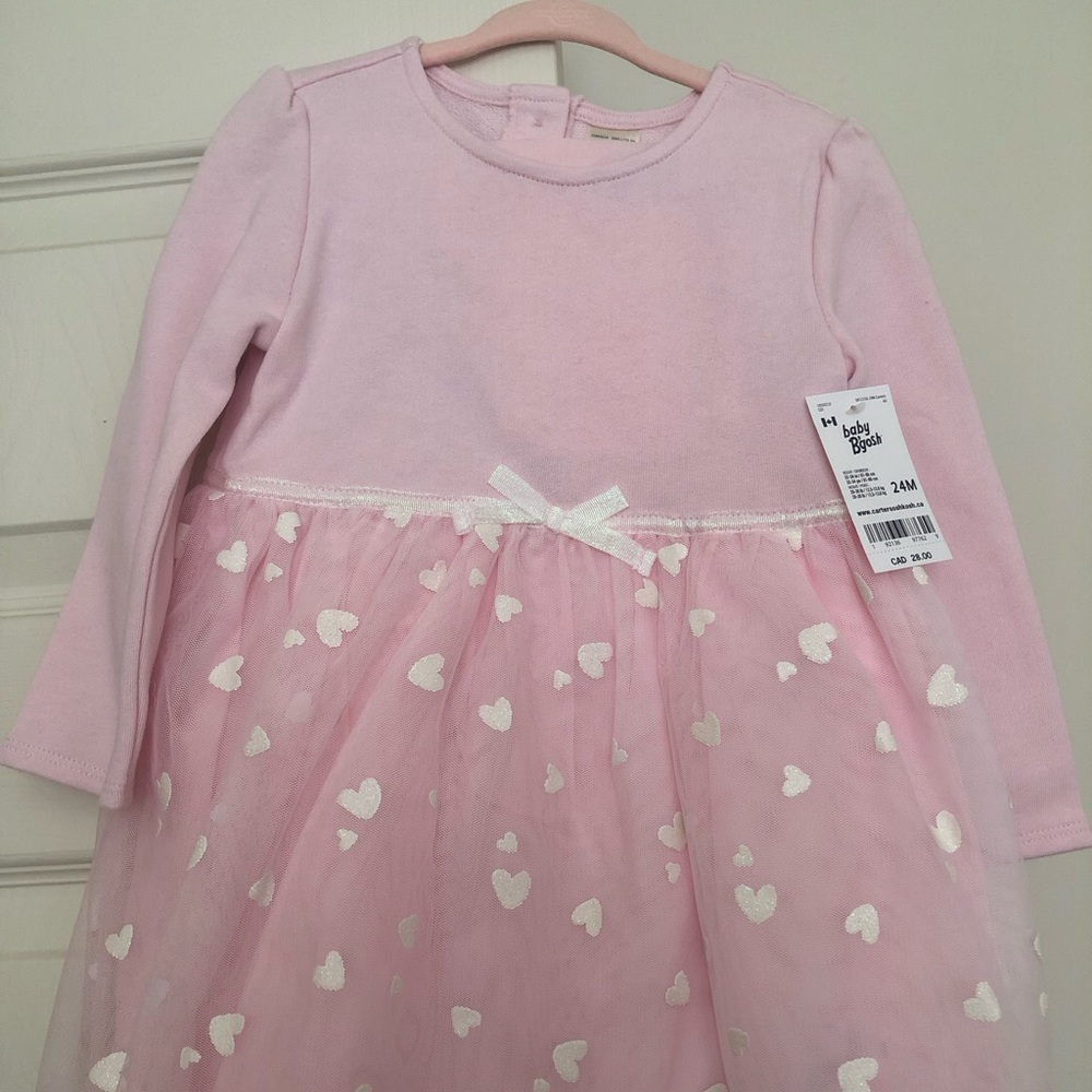 Baby B’gosh (Carters) 24M pink with white hearts dress